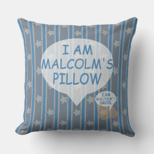 Fun and Fancy Customizable Blue Gray Star Throw Pillow
