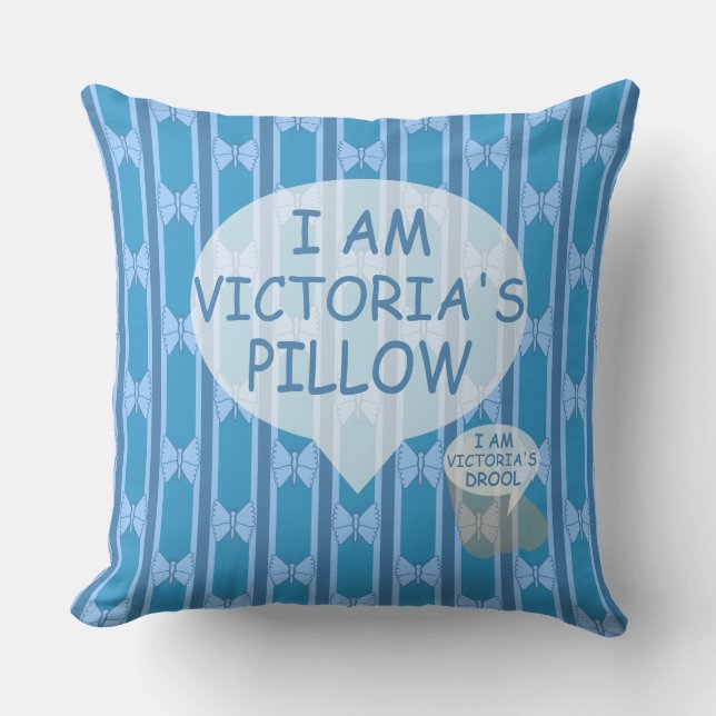 Fun and Fancy Customizable Butterfly Striped Throw Pillow (Front)