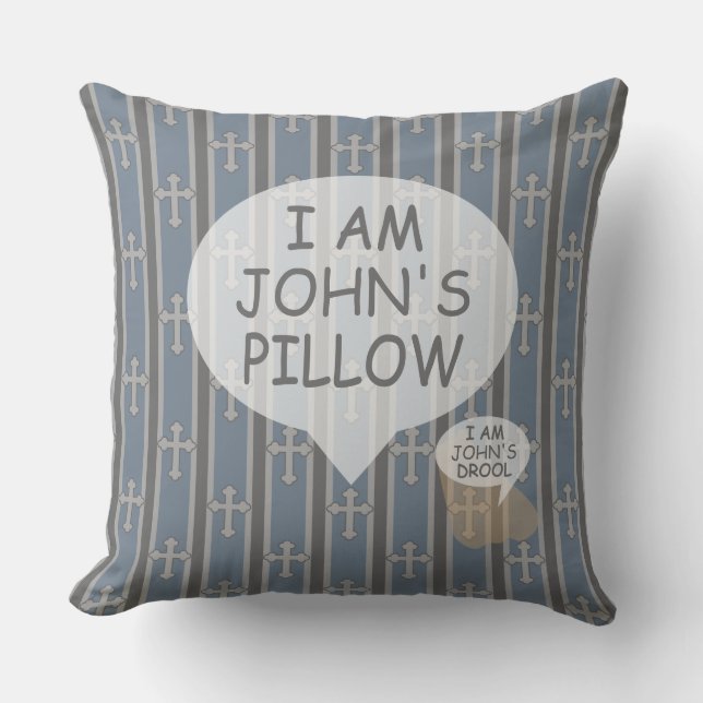 Fun and Fancy Customizable Cross Striped Throw Pillow (Front)