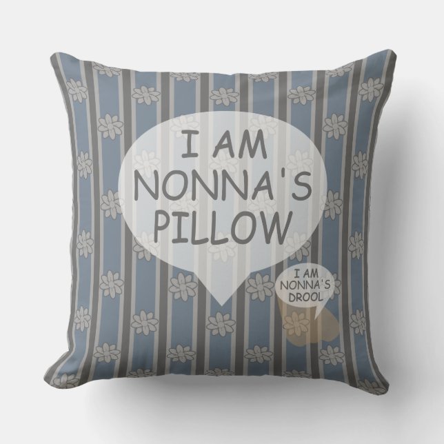 Fun and Fancy Customizable Flower Striped Throw Pillow (Front)