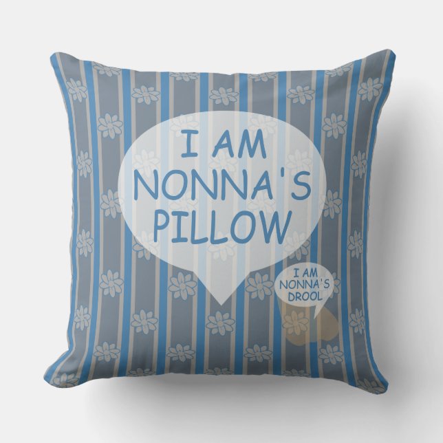 Fun and Fancy Customizable Flower Striped Throw Pillow (Front)