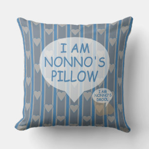 Fun and Fancy Customizable Gray Blue Heart Throw Pillow