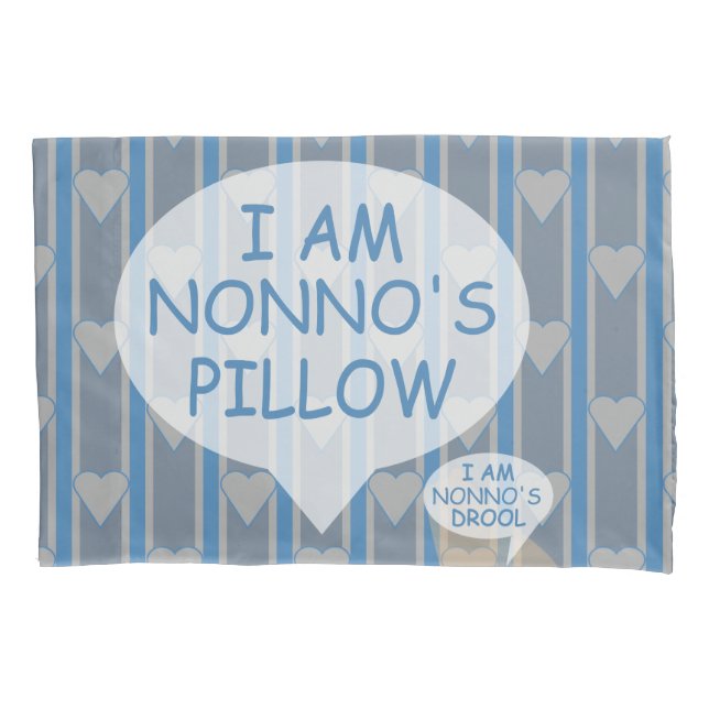 Fun and Fancy Customizable Heart Striped Pillowcase (Front)