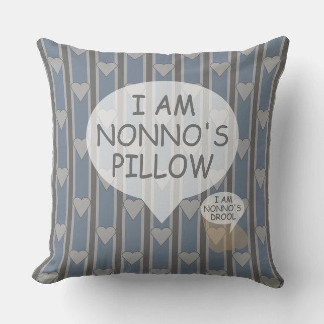 Fun and Fancy Customizable Heart Striped Throw Pillow (Front)