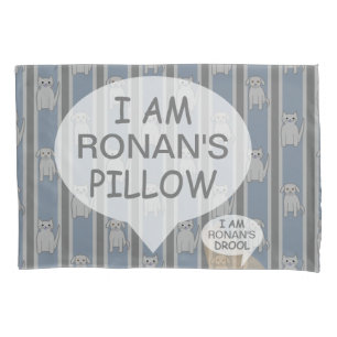 Fun and Fancy Customizable Kitty & Puppy Striped Pillowcase