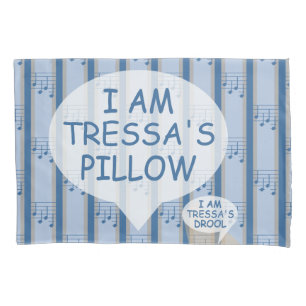 Fun and Fancy Customizable Music Note Striped Pillowcase