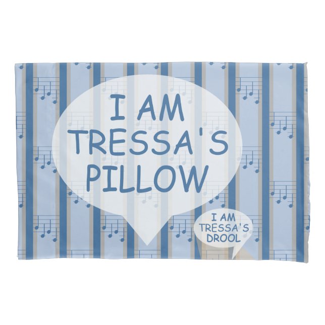 Fun and Fancy Customizable Music Note Striped Pillowcase (Front)