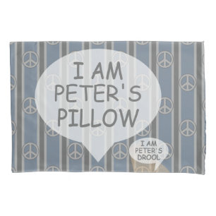Fun and Fancy Customizable Peace Sign Striped Pillowcase