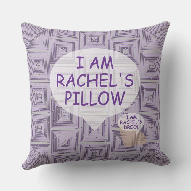 Fun and Fancy Customizable Purple Maze Throw Pillow (Back)