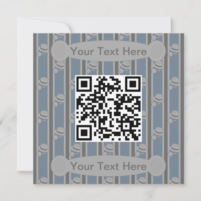 Fun and Fancy Detective QR Code Invitation (Front)