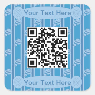 Fun and Fancy Detective QR Code Square Sticker
