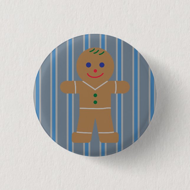 Fun and Fancy Gingerbread Man 1 Inch Round Button (Front)