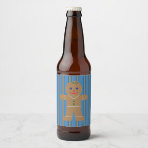 Fun and Fancy Gingerbread Man Beer Bottle Label
