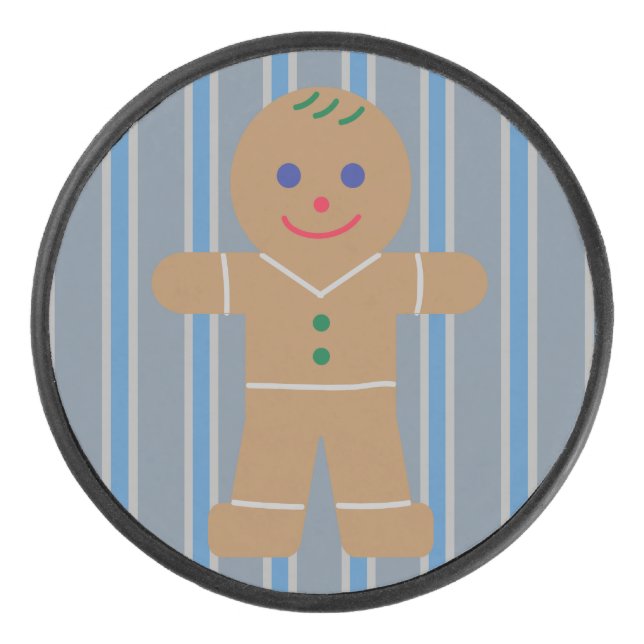 Fun and Fancy Gingerbread Man Hockey Puck (Front)