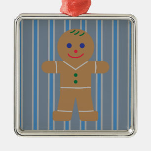 Fun and Fancy Gingerbread Man Metal Ornament