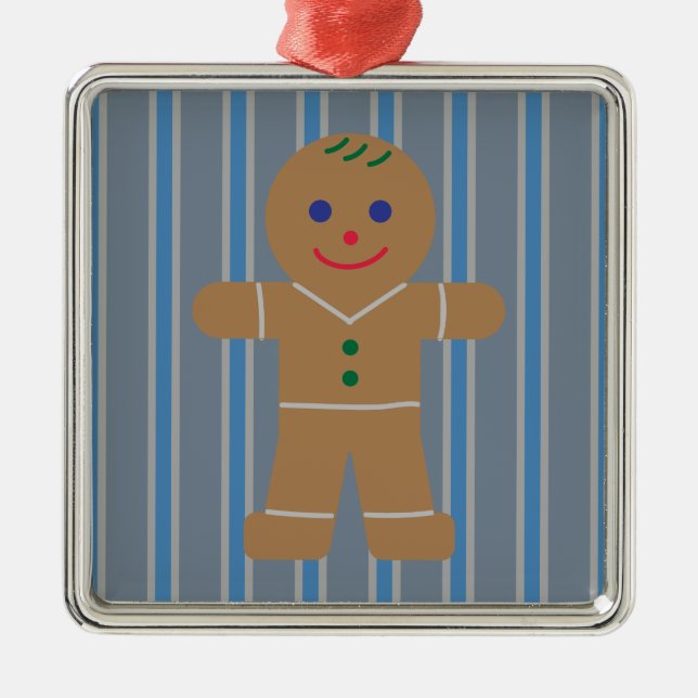 Fun and Fancy Gingerbread Man Metal Ornament (Front)