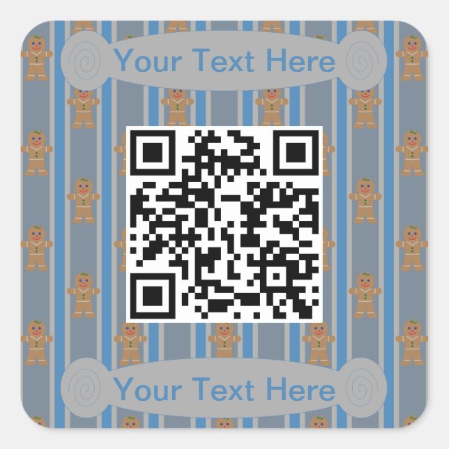 Fun and Fancy Gingerbread Man Square Sticker (Front)