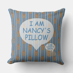 Fun and Fancy Gingerbread Man Throw Pillow