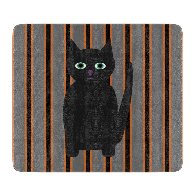Fun and Fancy Halloween Black Cats Cutting Board (Front)