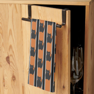 Fun and Fancy Halloween Black Cats Kitchen Towel
