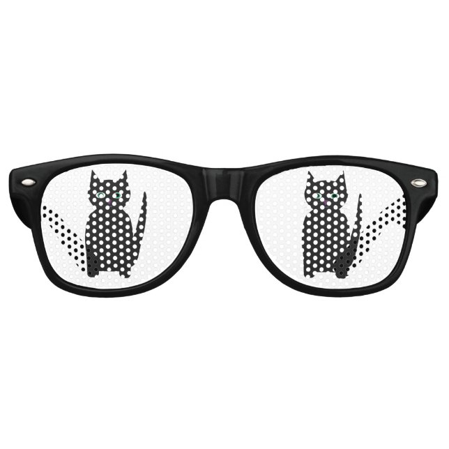 Fun and Fancy Halloween Black Cats Retro Sunglasses (Front)