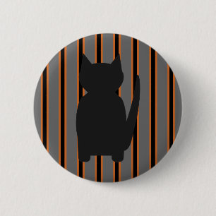 Fun and Fancy Halloween Black Silhouette Cats 2 Inch Round Button