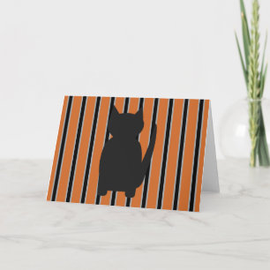 Fun and Fancy Halloween Black Silhouette Cats Invitation