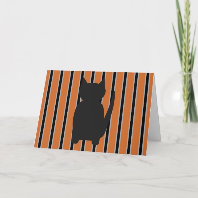 Fun and Fancy Halloween Black Silhouette Cats Invitation (Front)