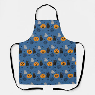 Fun and Fancy Halloween Cat Ghost Pumpkin Web Apron