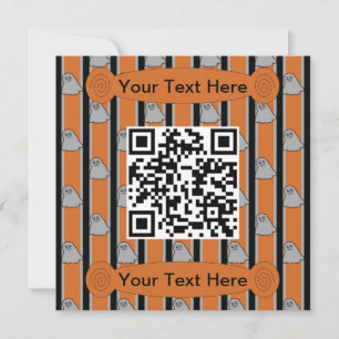 Fun and Fancy Halloween Ghost QR Code Invitation