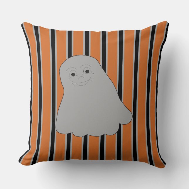 Fun and Fancy Halloween Ghosts Throw Pillow (Front)