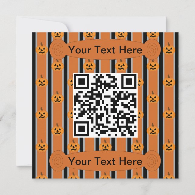 Fun and Fancy Halloween Pumpkins QR Code Invitation (Front)