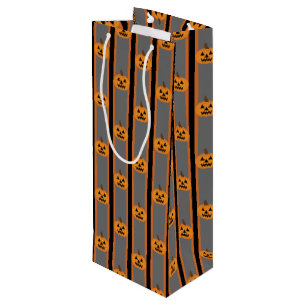 Fun and Fancy Halloween Pumpkins Wine Gift Bag