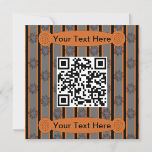 Fun and Fancy Halloween Spider Web QR Code Invitation