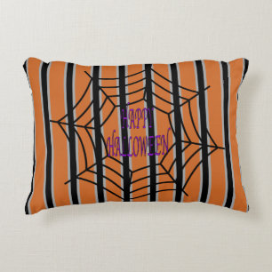 Fun and Fancy Halloween Spider Webs Accent Pillow