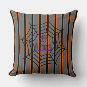 Fun and Fancy Halloween Spider Webs Throw Pillow
