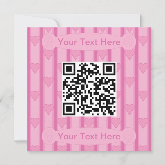 Fun and Fancy Heart QR Code Invitation (Front)