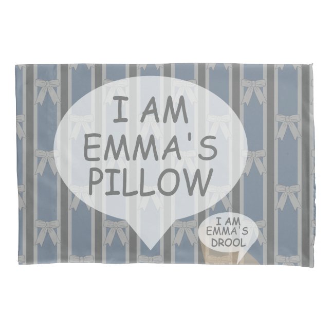 Fun and Fancy I Am Striped Bow Pillow Pillowcase (Front)