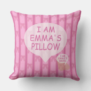 Fun and Fancy I Am Striped Pink Bow Pillow