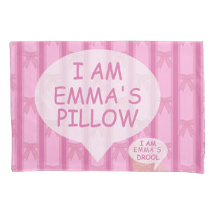 Fun and Fancy I Am Striped Pink Bow Pillow Pillowcase