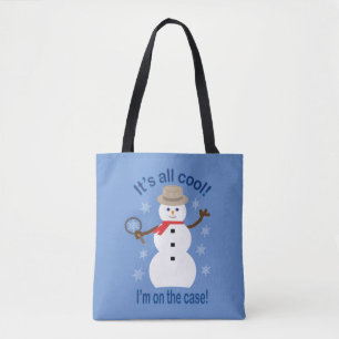 Fun and Fancy It's All Cool Snowman Detective Tote Bag