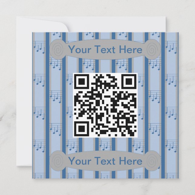 Fun and Fancy Music Notes QR Code Invitation (Front)