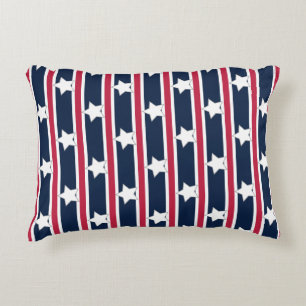 Fun and Fancy Patriotic Stars and Stripes Accent Pillow
