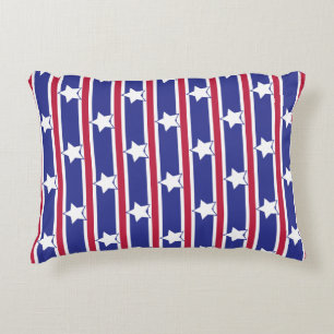 Fun and Fancy Patriotic Stars and Stripes Accent Pillow
