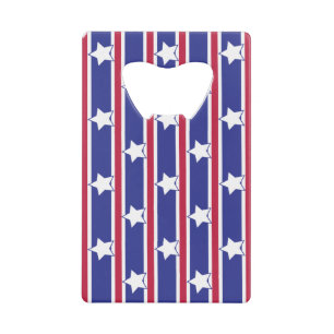 Fun and Fancy Patriotic Stars and Stripes Credit Card Bottle Opener