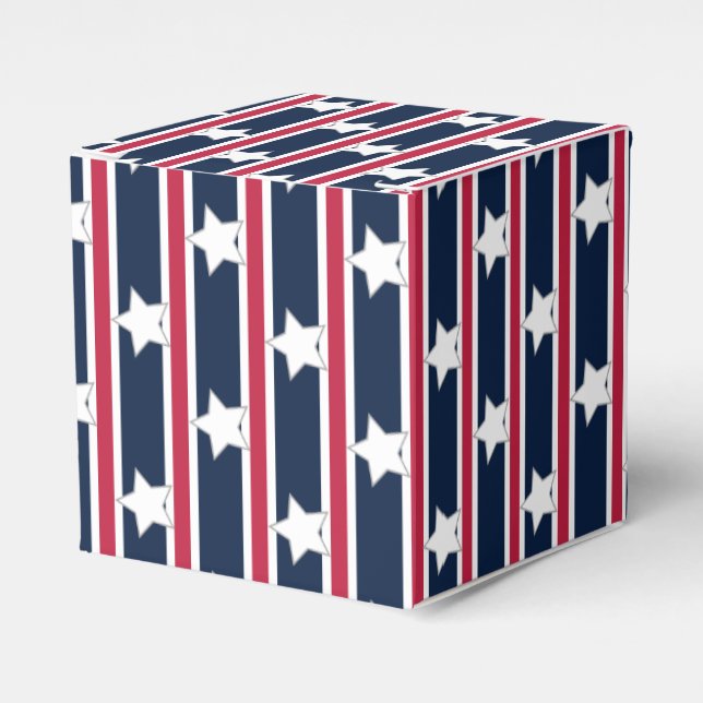 Fun and Fancy Patriotic Stars and Stripes Favor Box (Front Side)