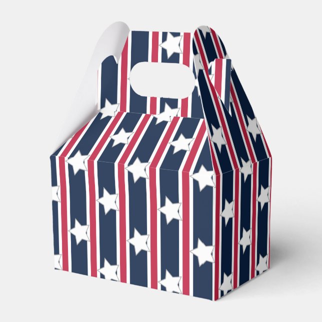 Fun and Fancy Patriotic Stars and Stripes Favor Box (Front Side)