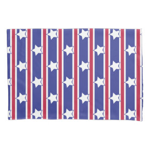 Fun and Fancy Patriotic Stars and Stripes Pillowcase
