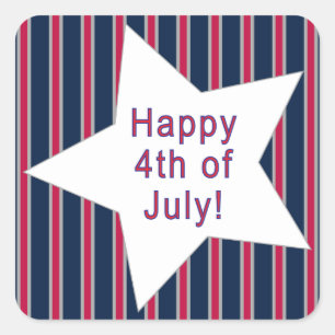 Fun and Fancy Patriotic Stars and Stripes Square Sticker