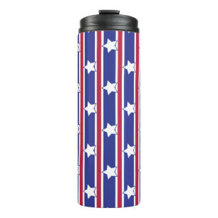 Fun and Fancy Patriotic Stars and Stripes Thermal Tumbler